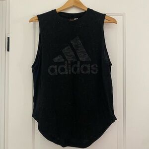 Adidas black heathered workout tank-top